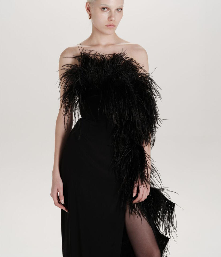ostrich feathers boa dress