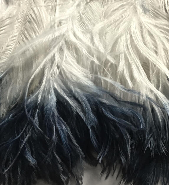 two tone ostrich feathers tips trim